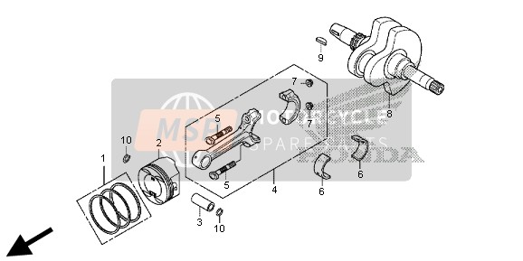 Honda SH300R 2013 CRANKSHAFT & PISTON for a 2013 Honda SH300R